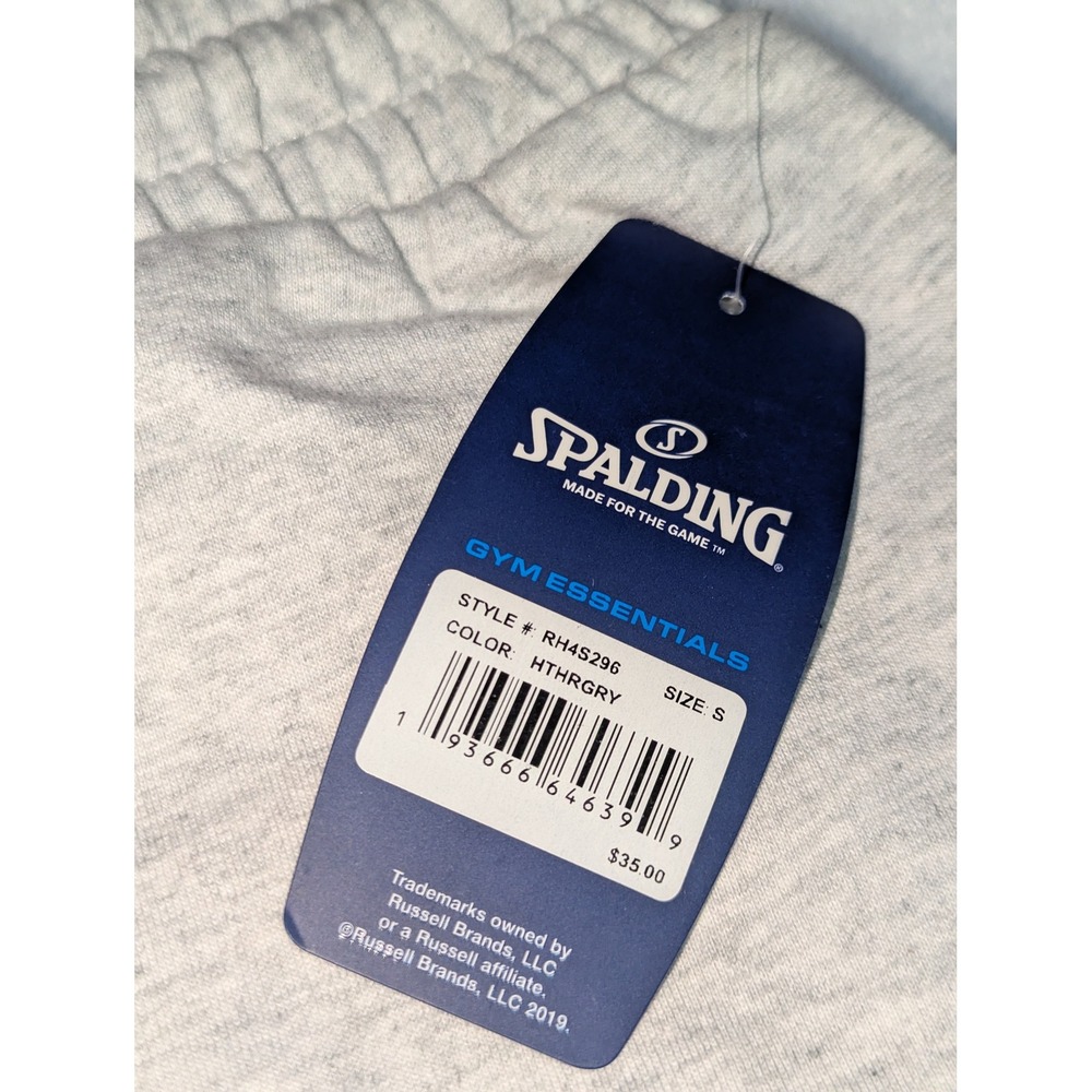 Spalding Mens Gym Essentials Cotton‎ Shorts Heather Grey RH4S296 Size S NWT - Picture 2 of 7